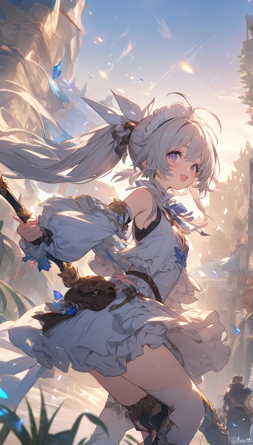 guizhong \(genshin impact\), <lora: Guizhong_1(7e0da4b3): 0.85>
((masterpiece))), (((best quality))), ((ultra-detailed)), (illustration), ((an extremely delicate and beautiful)), cinematic angle, (beautiful detailed eyes), (detailed light), cinematic lighting, detailed CG unity 8k wallpaper, ((highly detailed)),(best quality), amazing, beautiful detailed, depth of field, highres, amazing fine details and brush strokes, smooth, beautiful detailed eyes,
(1 girl), bangs, blue eyes,blush, detached sleeves, (very grey hair), hair ornament, ((short hair with long locks and braid)), tassel, tassel hair ornament, wide sleeves, ((((hands in sleeve)))), (thin), (seductive smile), (huge sleeve cuffs),
((moon)),(moonlight), (starry sky),(star), ((galaxy)),(lighting particle), fog, snow, (white lilies sea),
(painting), (sketch), (bloom)