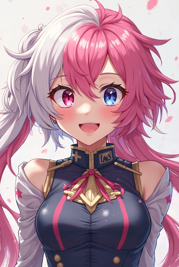 Adult, Female, long pink hair, smiling peace sign, vtuber, , Masterpiece, Accurate, Anatomically Correct, Best Quality, High Details, Detail, Super Detailed, Best detail, Perfect detail, Amazing detail, [-3, 3], perfect hands, best hands, best fingers, perfect fingers, perfect body, best body, amazing body, Looking at viewer, front facing, upper body shot, Cat Ears, Close-Up, 