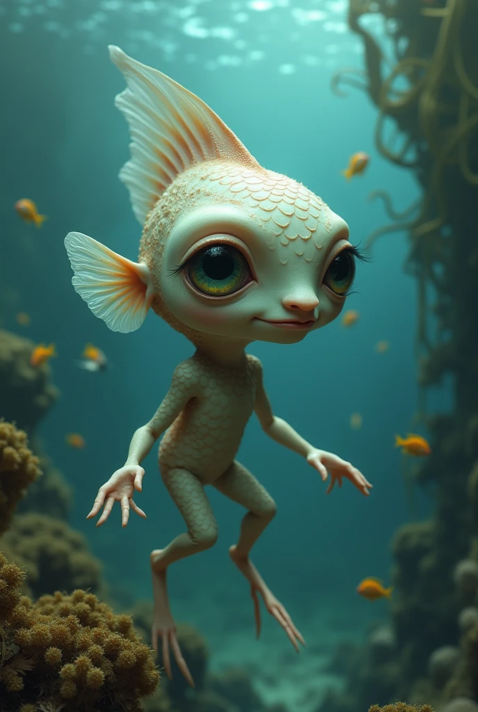 Make a fish with a human face - SeaArt AI