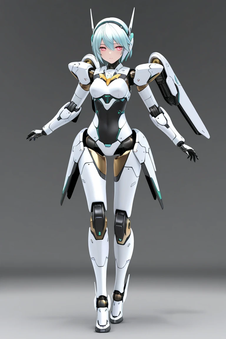 best quality, super fine, 16k, incredibly absurdres, extremely detailed, delicate and dynamic, beautiful streamlined female mecha that cosplays as a rabbit, messy short hair