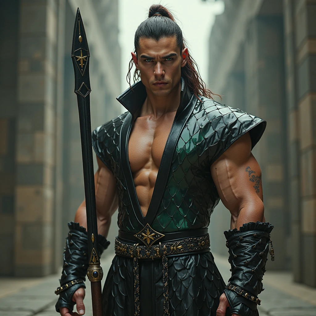 dark man, greeneyes, brawny, Coiled hair, Cao Cao, medium size.
