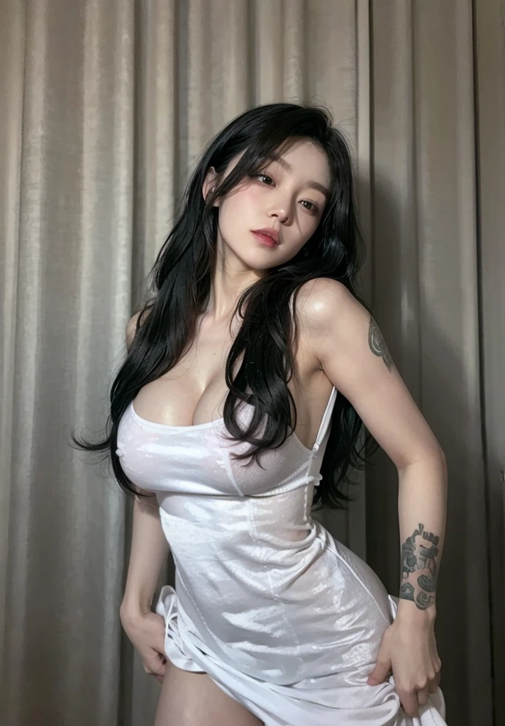 arafed woman with tattoos on her arms and chest, sexy girl, asian girl, instagram model, korean girl, japanese goddess, beautiful asian girl, sakimichan, 18 years old, 🤤 girl portrait, japanese model, gorgeous chinese model, angelawhite, 2 4 year old female model, of taiwanese girl with tattoos, shikamimi