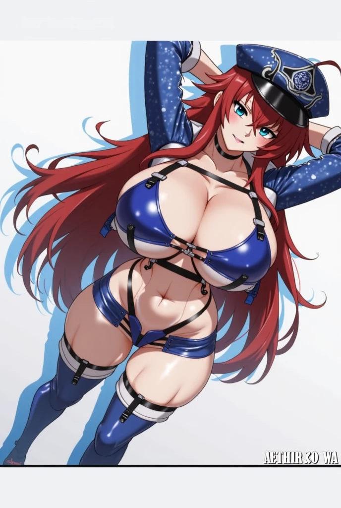 super high image, super detail, super high resolution, best quality, (full body image), ((Hyperrealistic)), (((masterpiece))), (anime), (((beautiful young girl))), (captain), (perfect body), (hourglass body shape), (high quality hands), ((glossy red hair)), (long hair), (beautiful big eyes), ((massive breasts:1.4)), (perfect breasts), (showing cleavage), (sexy), (((white military captain outfit))), sexy expression, on modern ship, (big ass), (ocean), (((day time))), (clear sky)