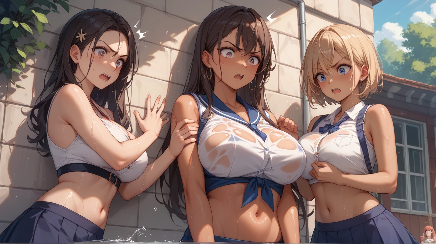 ((NSFW:1.3)),(Textured skin, Anatomically correct, Super Detail, high details, High quality, hight resolution, Best Quality, 1080p,4K),(One-person viewpoint, looking at viewer, subjective:1.5),
((My Hero Academia anime style:1.7))
(Multiple girls in school classroom),(women's school classroom:1.3)
((Multiple girls, 10+girl with, Group photo of the girls, Group photo of the girls:2))
(Girls of high school students,17 year old:1.5),(Girls with busts of all sizes:1.5),(Girls with various hairstyles:1.5),
(inviting you to have sex),
((Girls line up lying on one’s stomace:1.5)),
(from above:1.5),(looking up:1.5),
(upper body:1.5)
(school sailor uniform:1.5),
nsfw,(pull up the school sailor uniform to expose the breasts:1.3),
nsfw,(enraptured face:1.4),(naughty expression:1.2),(orgasm smile:1.5),seductive smile, excited smile,(tongue out:1.3)
(blush, face blush, blushing:1.3),
(saliva, saliva trail, drooling:1.3),(heavy breathing, steam:1.3)
(Large quantities of sperm:1.5),((facial:1.5)), (sperm covered face:1.8),(cum on breast:1.3),(cum on hair:1.3),(cum in mouth:1.3)