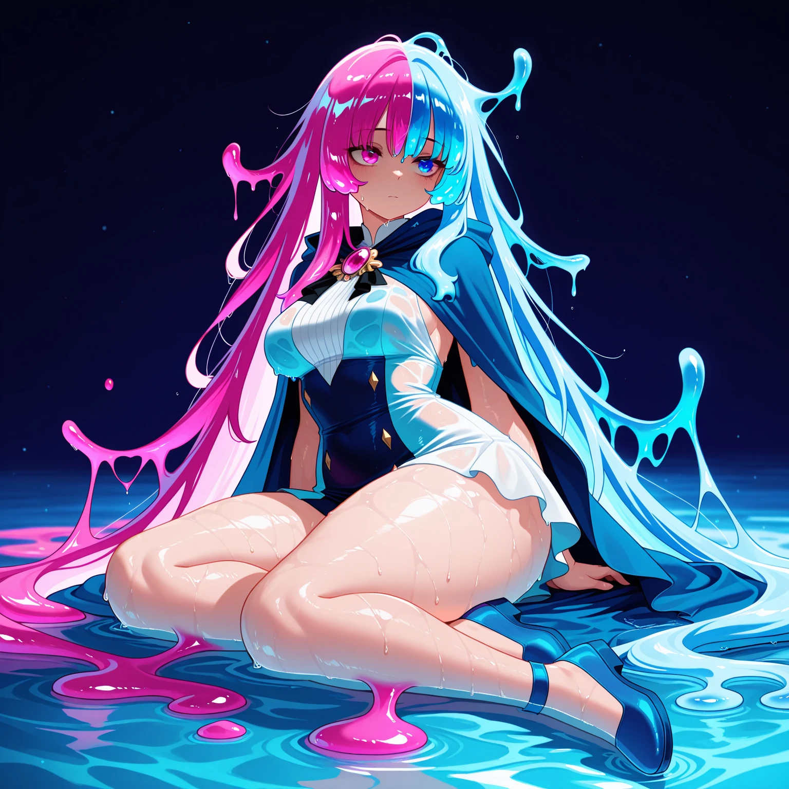 girl with、tits out、teats、A sexy、Saliva、Pink hair、Nothing is worn、White liquid on the body、full body Esbian、 are visible、Long hair、Twin-tailed、The nipple is visible、Curled Hair、sexuell