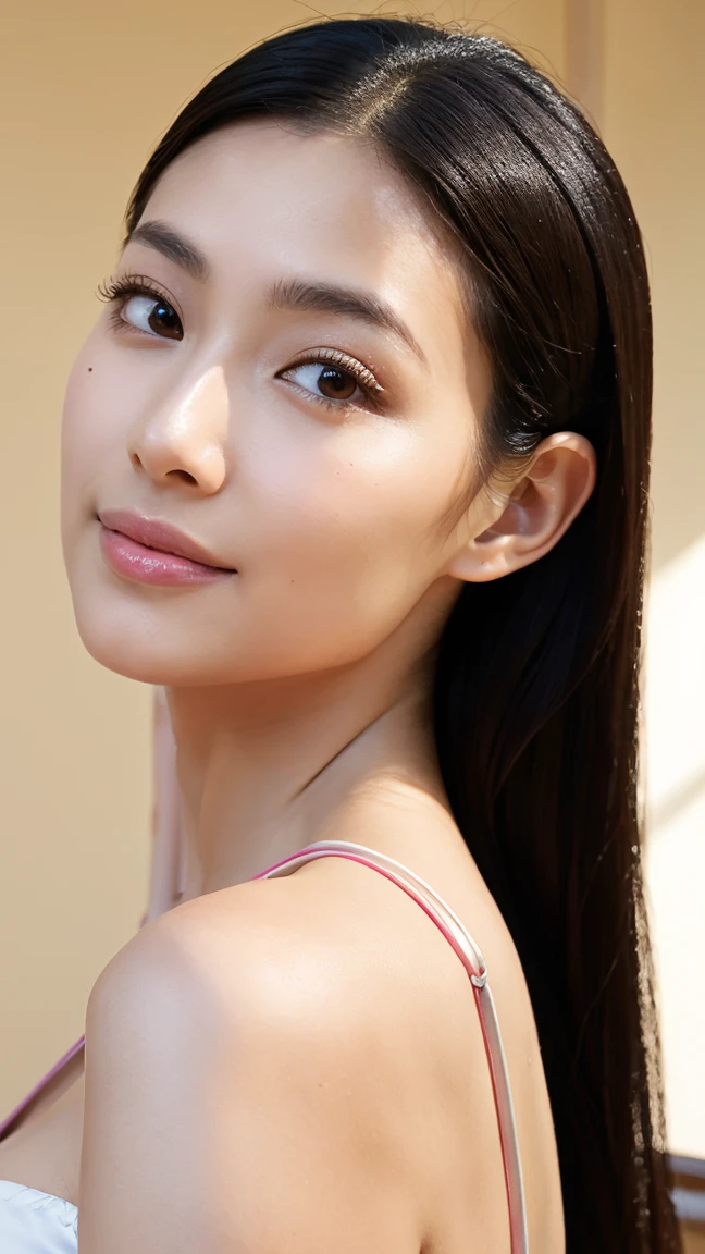 ((Best Quality, 8K, masutepiece)), A beautiful woman with perfect body, Slim abdomen, Black long dress, Full body, (Long), (straight haired), Highly detailed facial and skin texture, Detailed eyes, armpit pose, wrinkle armpit, hairy armpit,