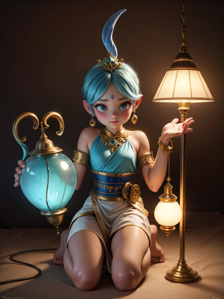 there is a cartoon character sitting on a crescent with a star in the background, epic 3 d yemaya, stylized as a 3d render, pixie character, 3 d render stylized, maya render, cute 3 d render, stylized 3 d, hyperdetailed fantasy character, digital fantasy character, 3 d maya render, maya, (octane render) fantasy style