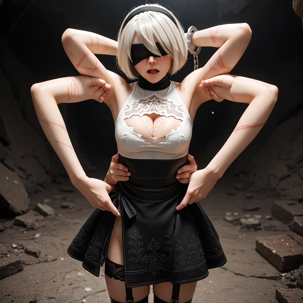 (masterpiece,best quality,ultra high res:1.2),(photo-realistic:1.3),outdoor,
1girl,20yo,<lora:EasyFix>,covered nipples,side_light,water drop,
(overfit style:1.3),breasts apart,arms behind back,
gougou,<lora:gougou_XL_1_-000004:1.1>,animal_ears,scowl,thighhighs,(gagged:1.2),tongue_out,cathedral,