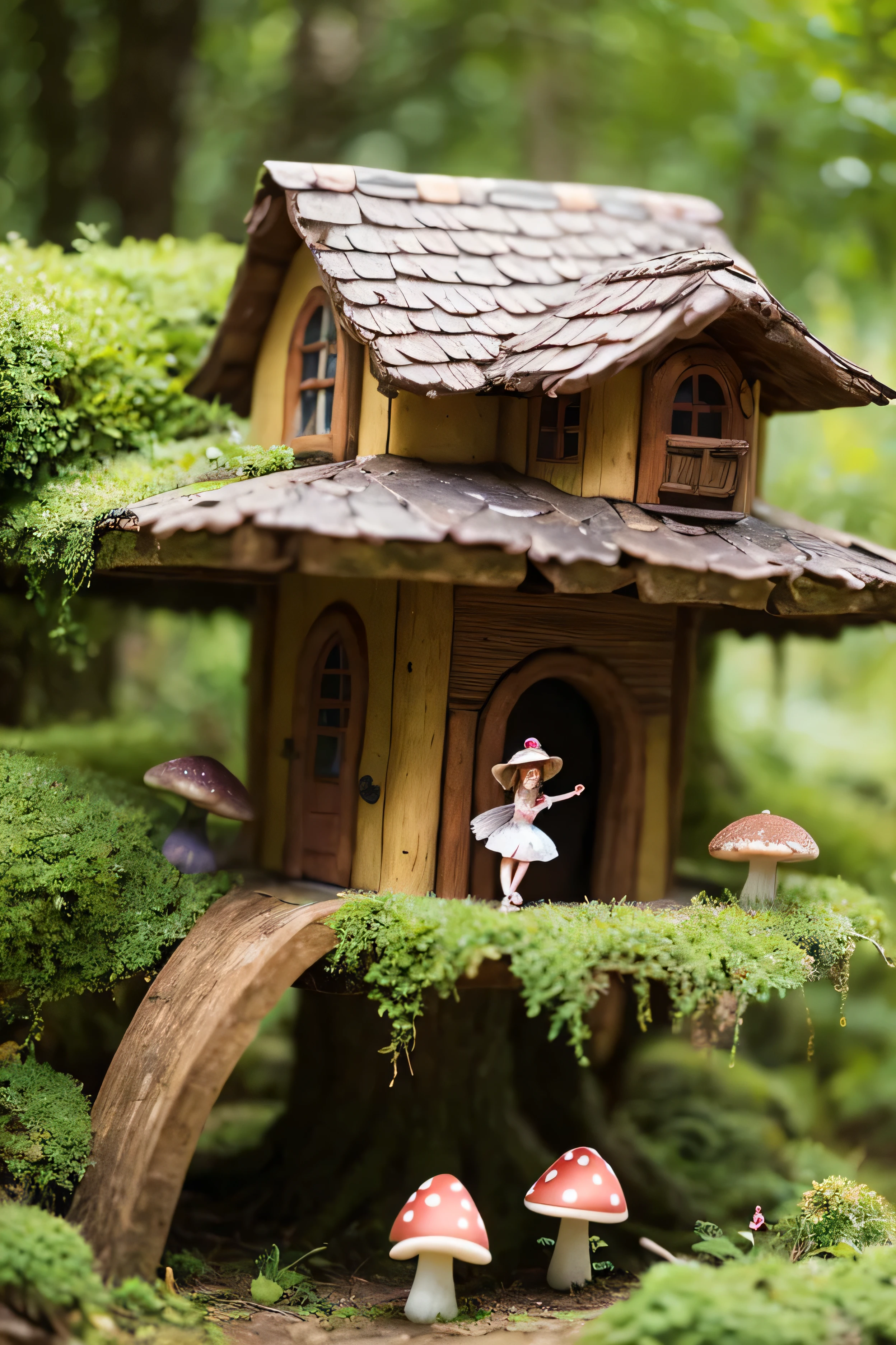 Fairy house with a fairy girl