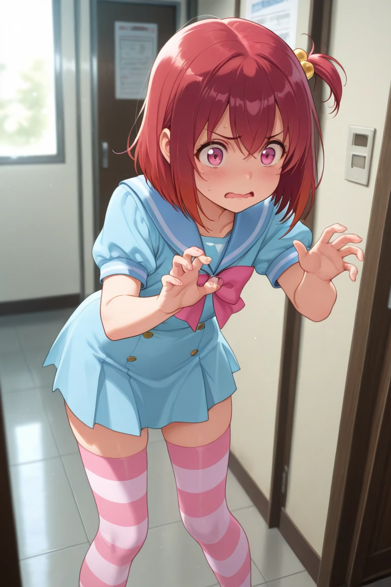 score_9, score_8_up, score_7_up, source_アニメ, masterpiece, rating_safe, 1girl, 独奏, (hinata), one side up, blue dress, white sailor collar, white long sleeves, red bow, blush, indoors, full body, leaning forward, skirt open、かわいいSexポーズ、Hymen is torn, Breaking the hymen, Ecstasy face, blush, Watery eye、Sex、Creampie、vaginal penis, missionary, saliva trail, (orgasm), Drooling pulls a thread、(Semen overflowing)、(Cum String)、(A lot of semen)、Wet、Piston movement, (Violent Rape)、Trembling、1boy, intercourse with a man, Insert the big penis、((uterus at viewer penis inserted into pussy from cross section looking through))