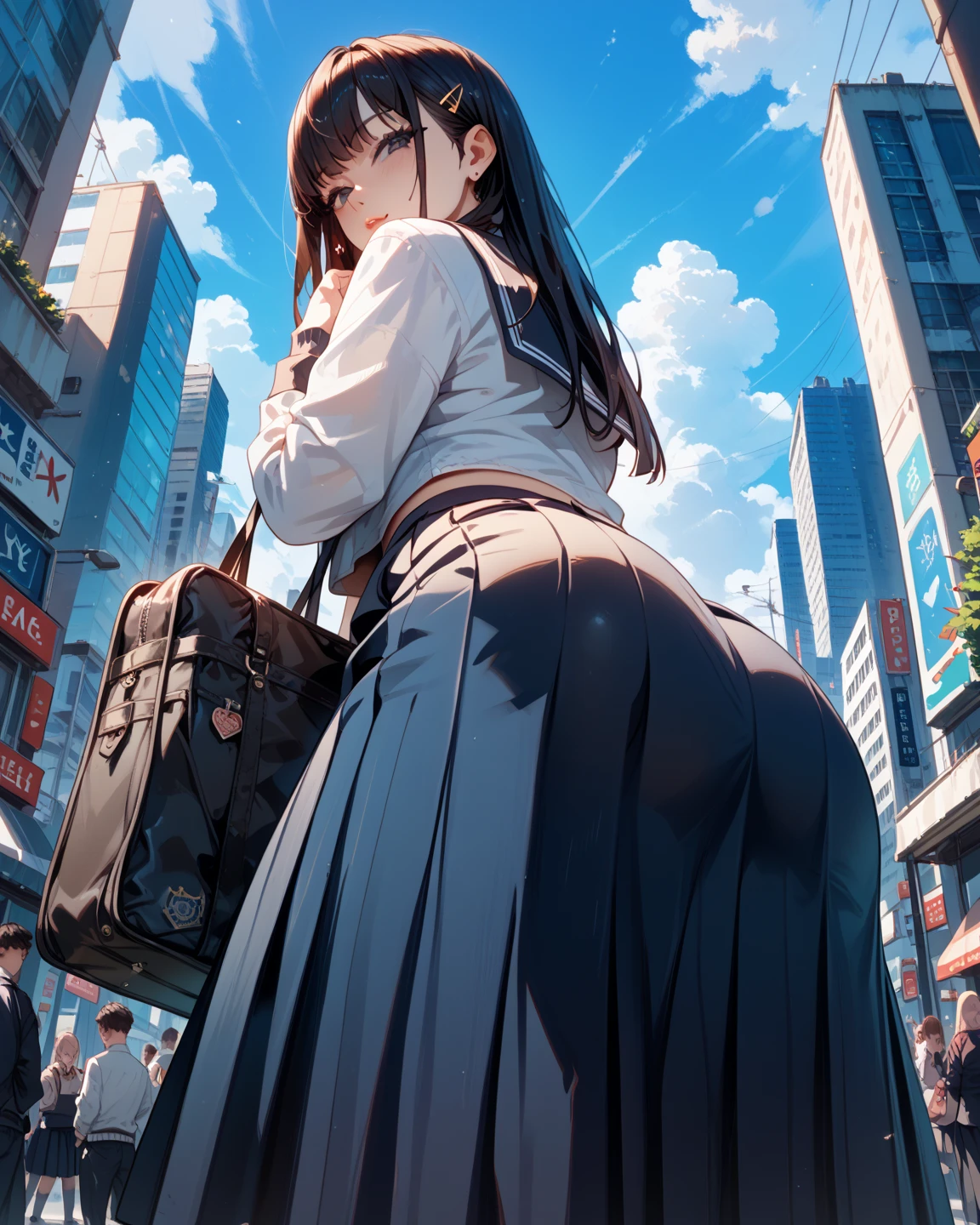 Anime girl walking down the street in a short skirt and glasses, {toilet}, a hyperRealistic , Gwaiz, hyperRealistic , Realistic , (SFW) Safe at Work, , artwork in the style of Gwaiz, chic, Beautiful anime girl crouching, high school girl, Anime Moe Art Style, Enchanting anime girl,(masterpiece), (One serious civil service commissioner: 1.3), (Super thick and plump body: 1.3), (Huge breasts and buttocks)), (Small Head: 1.2), (Very small uniform)), (Shiny skin: 1.2), (A speech while crouching in the stands in the schoolyard in the morning)), 1boy, penis, doggystyle, from behind, spreadassms, chubby body, fat body, short,ultra detailed, masterpiece, best quality, blush, a woman, rolling eyes, open mouth, school girl, wearing , wearing glasses, classroom, sunset, light particles, hdr, brown grey hair, midium wavy hair, shiny hair, bang, single braid, clear grey eyes, Smiling Kiss, Rolling Eyes, Tongue Out, アニメ ,orgasm face, sexual climax, bitch, back shot, back view, low angle, from below, back view, arched back, looking back, all fours, chubby body, BIG ASS , ahegao, saliva, BBW, slender waist, anal, seiza, hands on head, rolling eyes, white eyes, Hand Drawn, Showing Ass, Bobcut, Ahegao, White of the eyes, Knee socks, {Poop sitting}, (Super thick and plump body: 1.3), {Butt sticking out}, Close your legs, seiza, spread legs, pleated skirt, Stretch your arms back, long pleated skirt, I can't see your butt, Buttocks hide, Reverse cowgirl position, Arm grab back, Arms folded behind back, Super big butt, Awesome numbness , Plump , Chubby , Scat, fat, Butt sticking out,(From directly behind), {squat}