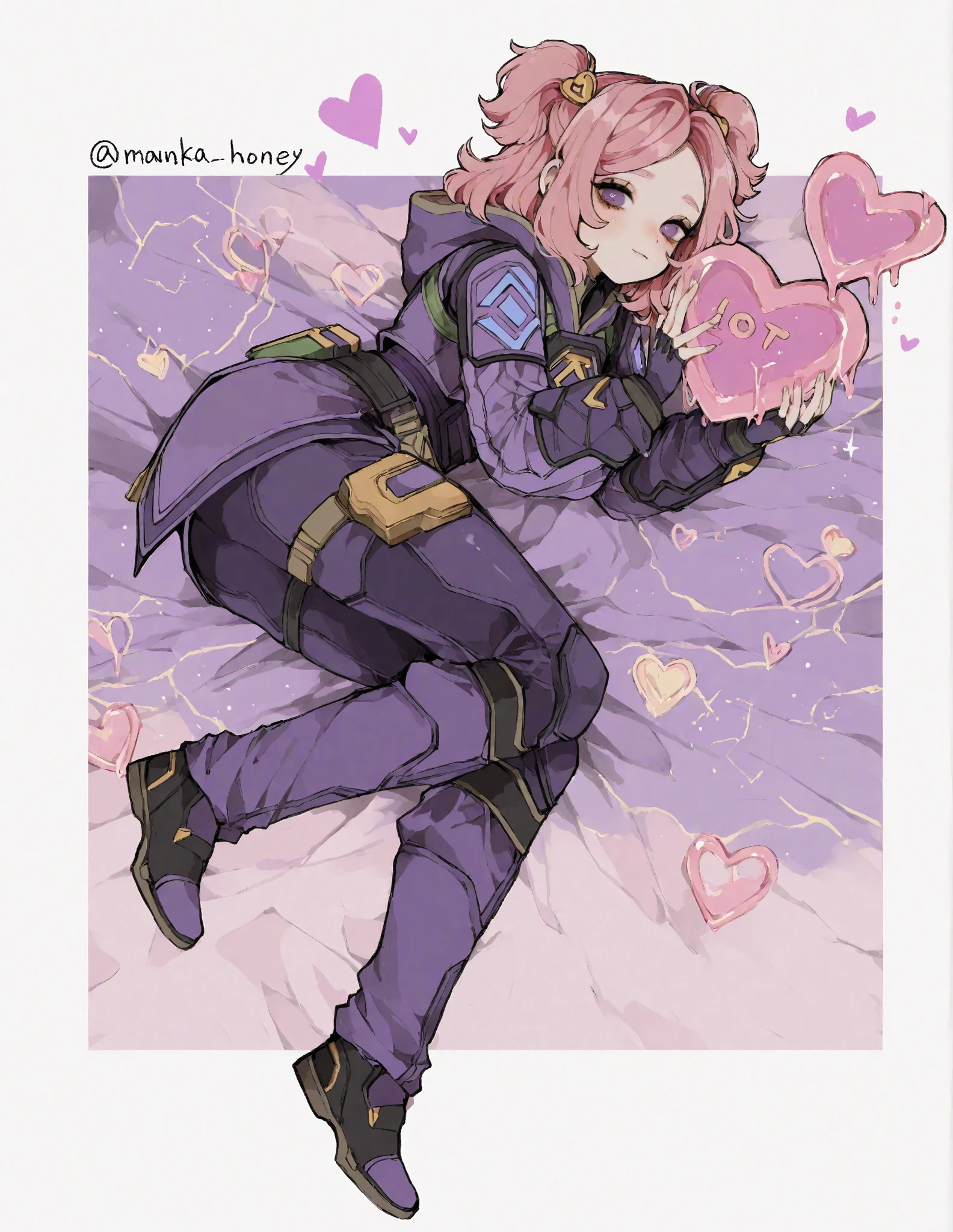 Futanari, maeve from paladins, grabbing the camera and focusing on his between his legs, bulge in pants