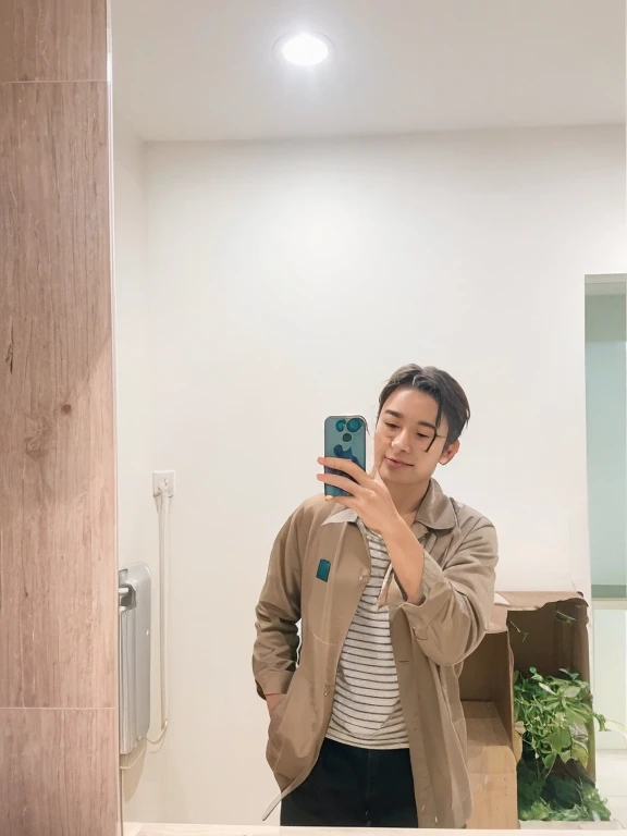 Arafeld man wearing mask takes a selfie at a store, Male Urzan, Cai Xukun, 2 0 2 0 fashion, very very low quality, aesthetic shot, wearing a fisher 🧥, Scarf, ulzzangs, 8k selfie photograph, 🔞🤡, very low quality, from 8 k matte, inspired by Zhu Da