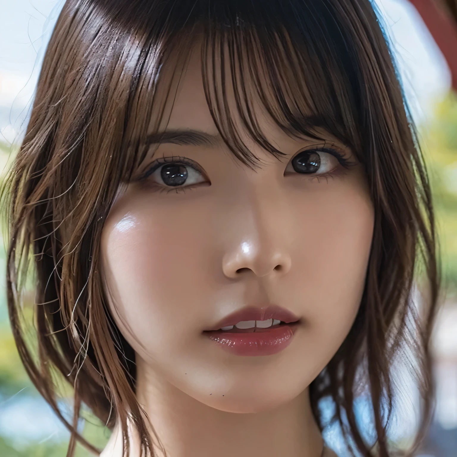 (8k、RAW Photos、highest quality、masterpiece:1.2)、(Realistic、Realistic),1 girl、white skinbest quality,soft light, ultra high res, (photorealistic:1.4), RAW photo, Super long super long straight platinum blonde silky hair、masterpiece、highest quality、High resolution、highly detailed pictures、professional lighting、(((Topless)))、bangs between eyes、hair above eyes、片hair above eyes、hair in the center of the face、take a pose、sexy maid in the magical forest、Ruffled aprons should only be worn on the lower body、Portrait、bright look、young shiny glossy white shiny skin、best looks、blonde reflection、Platinum blonde hair with dazzling highlights、shiny bright hair,、Super long straight hair、Shining beautiful bangs、Sparkling crystal clear charming big blue eyes、very beautiful lovely cute 15 year old girl、small bust、ponytail、cowboy shot、Photoreal