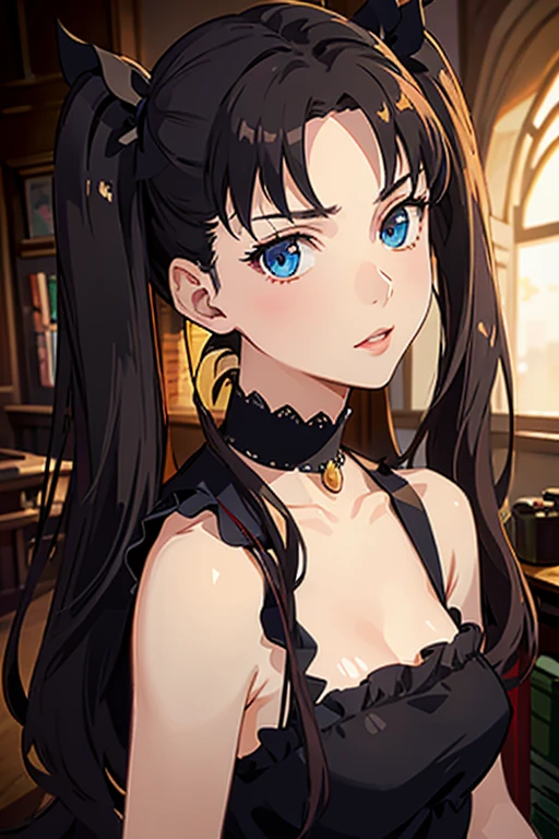 ((masterpiece, best quality)), ((anime girl in the castle hall, night, moonlight retro style)) (1girl, , portrait, close up), (solo, elegant beauty, cool woman), (female focus, loli), (dark blue hair, messy hair),yellow eyes, detailed eye, ((lingerie)), portraits, dramatic lighting, blueish light, calm atmosphere