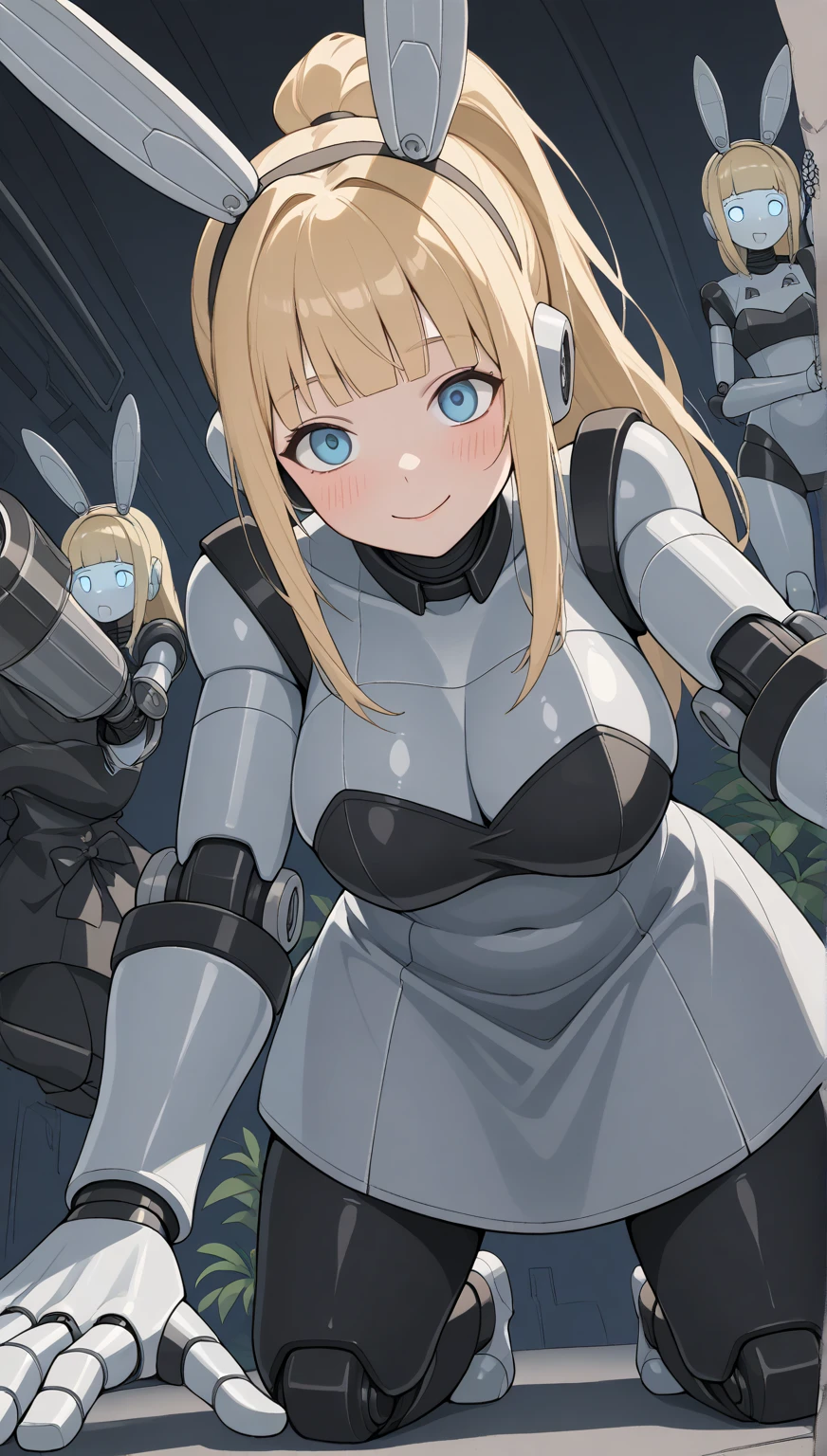 ((Highest quality)), ((masterpiece)), (detailed), （Perfect Face）、The woman is Tiare, with green eyes, medium-long blonde hair, and is wearing a Stormtrooper bodysuit and a full-face helmet.、She was pushed down by a Stormtrooper and raped.