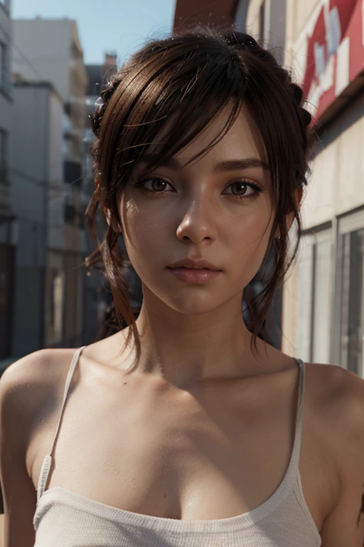 a close up of a woman with long hair and a naked body, tifa lockhart. unreal engine, hyper realistic anime, 3 d anime realistic, 8 k sensual lighting, 8k portrait render, photorealistic anime girl render, [ 4 k photorealism ]!!, [ 4 k photorealism ]!!!, seductive tifa lockhart portrait