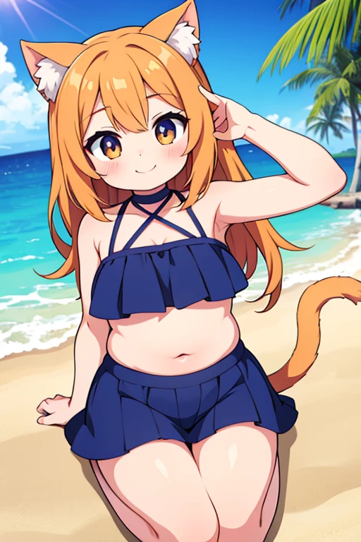 sunny beach , girl , (curtsy) , excitement in anticipation , I want everyone to see it , Tilt the glass of juice