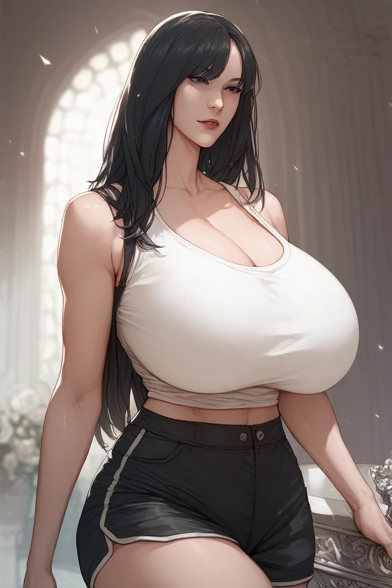1girls apron armpit armwear big breasts black eyes black lipstick breasts busty bearing hips curvaceous curves curvy curvy body curvy female curvy figure dark eyes dark lipstick female female only goth goth maid hime cut hips huge breasts large breasts light skin light-skinned female lingerie long gloves maid maid apron maid uniform mole moles revealing clothes slutty outfit stockings thick thick thighs thigh highs thighhighs thighs thin waist wide hips