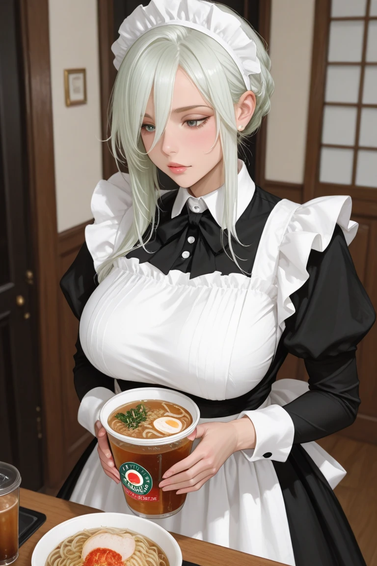 solo,
miruko,
smirk,
(Focus on her face),(light_smile:0.5), official art, extremely detailed CG unity 8k wallpaper, perfect lighting, Colorful, 
shiny skin, (masterpiece:1.0),(best_quality:1.0),
red eyes,
mature face,
mature female, milf,  colourful, high contrast, white hair,
(dark skin:1.3),
looking at viewer,
facing viewer,
 starbucks, counter,
coffee, holding, holding cup, coffee cup, I mean , (bright front face lighting:1.2),
(, green apron:1.1),'
( face:1.2),
rabbit ears,
toned,
(:1.3),
(three-quarter portrait),
thick lines,
 apron, cafe, barista, covered , big , 
