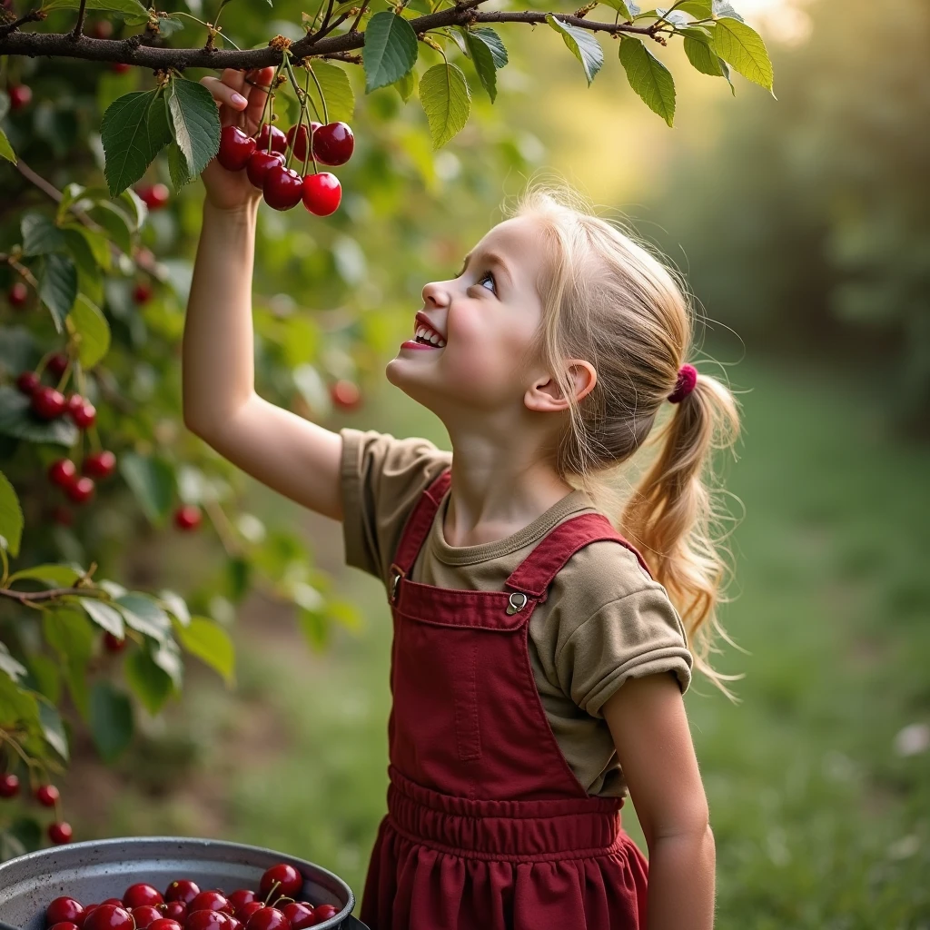 na frente de uma luz azul, BEAUTIFUL RUSSIAN GIRL CHILD BLONDE HAIR bun, olhos brilhantes, olhos perfeitos, 10 anos. on an agricultural farm surface, with farm animals and apples and oranges.