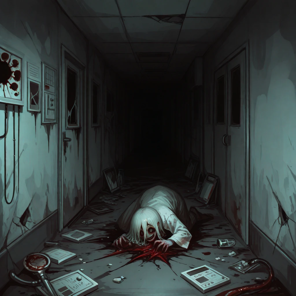 Ancient Chinese scene, (dirty toilet), spooky, (scary), actress, (corpse), (peculiar), (worn), (blood stains), glass mirror, candle, lantern, absurd, Realistic lighting, (Abyss), masterpiece, best quality, ultra detailed graphics, high detail.