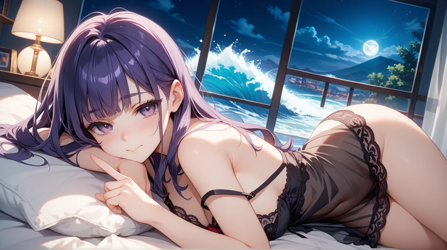 (​masterpiece、top-quality,8K, High resolution, Ultra-detailed)、独奏、1girll、Look at viewers、 (purple collared shirt、Grey jacket、pencil skirts,green colored eyes)、Valletta、Lustrous skin、Shiny skin、Detailed skin、Silky skin