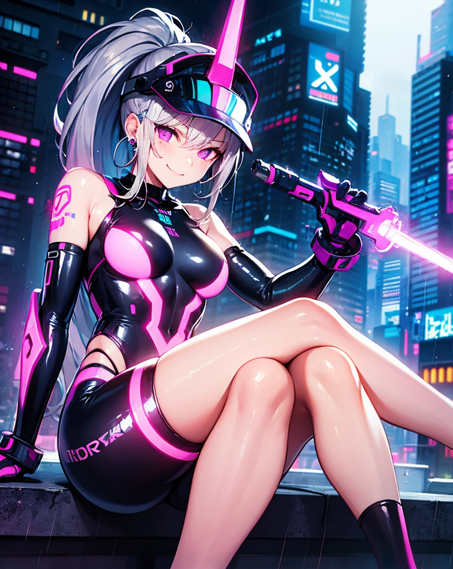 (((perfect quality, incredibly absurd, highly detailed, delicate and dynamic, very delicate facial expressions, delicate eye depiction, erotic, masterpiece, 8K))), ((vivid pink micro bikini:2.0, pink high heel)), (shiny silver hair, bob cut, bang between eyes, beautiful hair, silver eyes, beautiful eyes, twinkle eyes, large breast), 1girl, cute face, beautiful face, pretty face, beautiful, best quality, dynamic angle, girl focus, (white background:1.4), BREAK, Expression: embarrassed, smile, Location: midnight dark city, BREAK, neon bikini woman, dash between buildings, glowing colors, glow, color depth, sharp transition to bright, neon colors, smooth colors, high quality glow, bright neon, colorful neon, light flares, intricate details, enhanced lighting, (Neon outlines:1.3), outlined shine, Light effects,