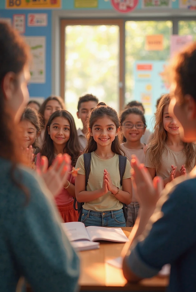 Children applauding
