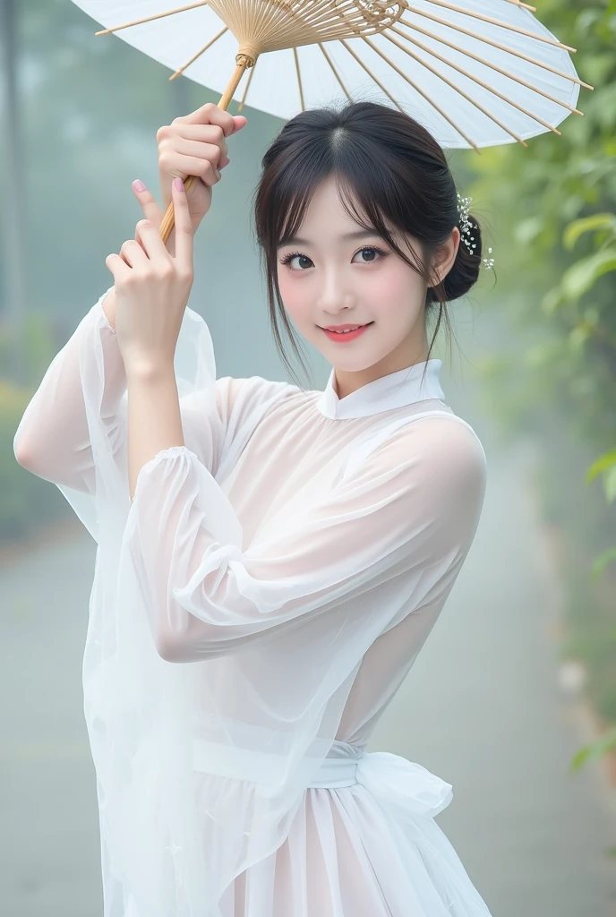 ((own hands together)),tre anatomically correct,Masterpiece of,High image quality,((20-year-old Japan woman living in Ao Dai)), Natural light in the morning,Outdoor garden,((Pony tail)),((Natural smile)),Young Pretty Gravure Idol, Young Sensual Gravure Idol, Young skinny gravure idol, Realistic sensual gravure idol,Realistic Young Gravure Idol, Japanese Models, Young Gravure Idol, sophisticated gravure idol, The ultra-detailliert、High quality textures、intricate detailes、detaileds、Very detailed CG、High quality shadows、Detail Beautiful delicate face、Detail Beautiful delicate eyes、depth of fields、Ray traching,1girl in, japanaese girl, Cute, slender