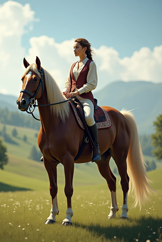 riding a horse