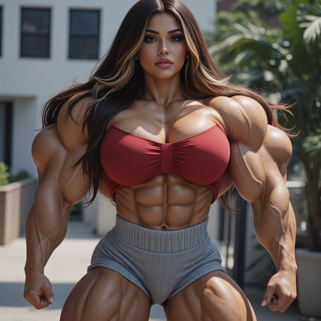 (((((Massive Female Bodybuilder))))), , ,
(((((Muscular Quadriceps))))), , ,
((((Huge breasts)))), , ,
1, ((nsfw)), in New york city,Buildings,On the streets of the city,There is a lot of war,smooggy,The people are plunged into an abyss of misery,Landslides and ground fissures,Sand,(realistic lighting:1.2),(hentai realism),(masterpiece:1.2),(best qualtiy),(Hyper-detailing),(8K,4K,complex),(full body shot shot:1),(85mm),Particle light,illuminating,(high detail:1.2),(Detailed face:1.2),large eyes,beautiful woman,putting makeup on,the perfect face,Perfect lighting,1girl,Female Hulk Jennifer Walters(Jennifer Walters)i.e. the female Hulk,(She-Hulk),American Marvel Comics superhero,Tall body,The female Hulk has almost the same abilities as the Hulk,Possess great strength and endurance,Jumpable、Spanning great distances,You can also run fast。She can also create a shock wave by slapping her palms,Has super regenerative ability,Critical organs can regenerate when destroyed or destroyed,Death glow,Serious look,Thin waist and thick hips,upper legs,Faust,huge boob,green pupills,Burst clothes,(Tear pants:1.2),Ragged costumes,(Hulk suit:1.2),Gravel background,Broken ground,Hands clenched into fists,(No underwear),(finelydetailedskin:1.3),(nice hand),Detailed hands,detailed back ground, perfect eyes, Seductive eye, looking at viewert, From the front,cinematric light,edge lit,ultra high resolution,Best shadow,delicated,octanerender,unreal-engine,Glaring ahead,