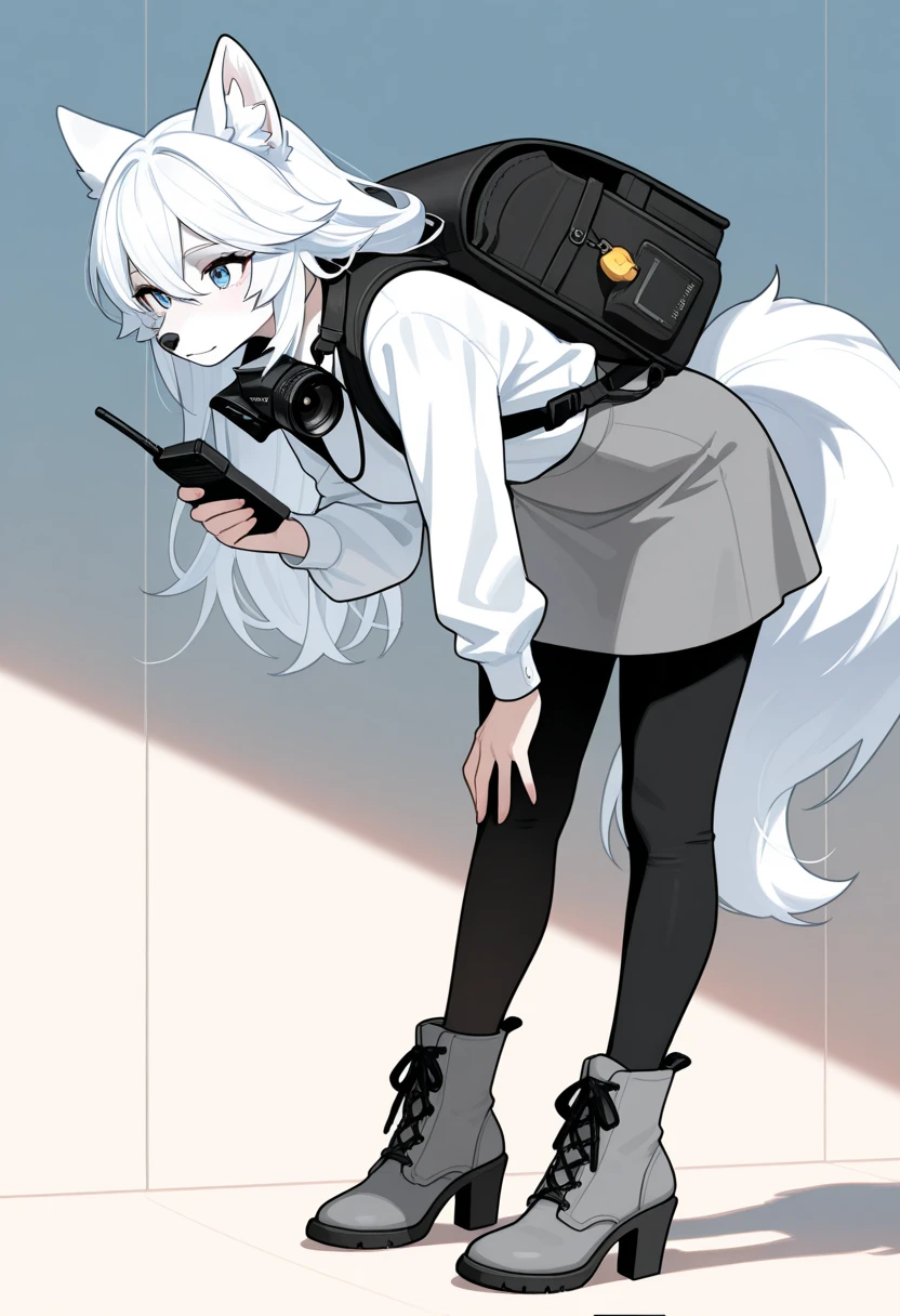 Anime girl wearing a black hat and a logo with a red X, from girls frontline, Holo is a wolf girl, girls frontline style, From the night of the ark, cute anime catgirl, anime catgirl, White-haired fox, holo if a wolf girl, White Cat Girl, nekomimi, with index finger, nyaruko-san, arknight