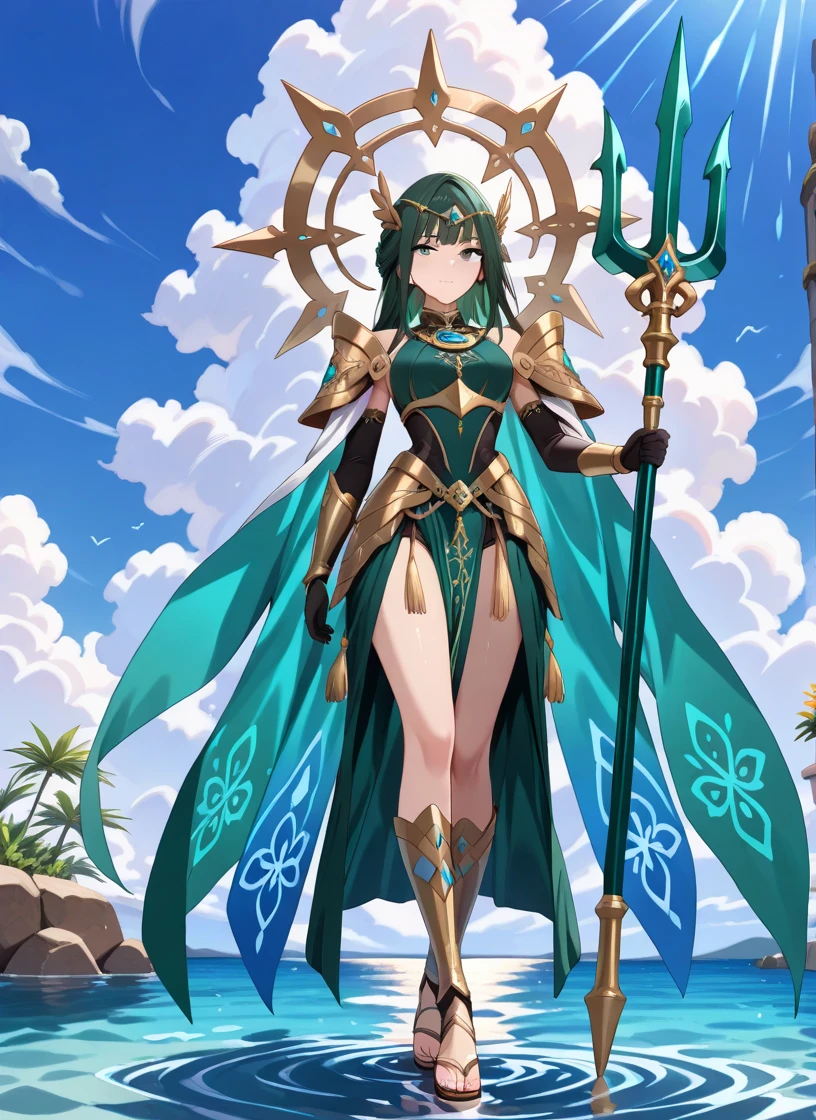 (masterpiece, best quality, high resolution, ((full body, standing,))((huge breasts)) , a very beautiful looking magic warrior, with a very incredible full body magic warrior armor, Magic Knight Rayearth style,( (full body)