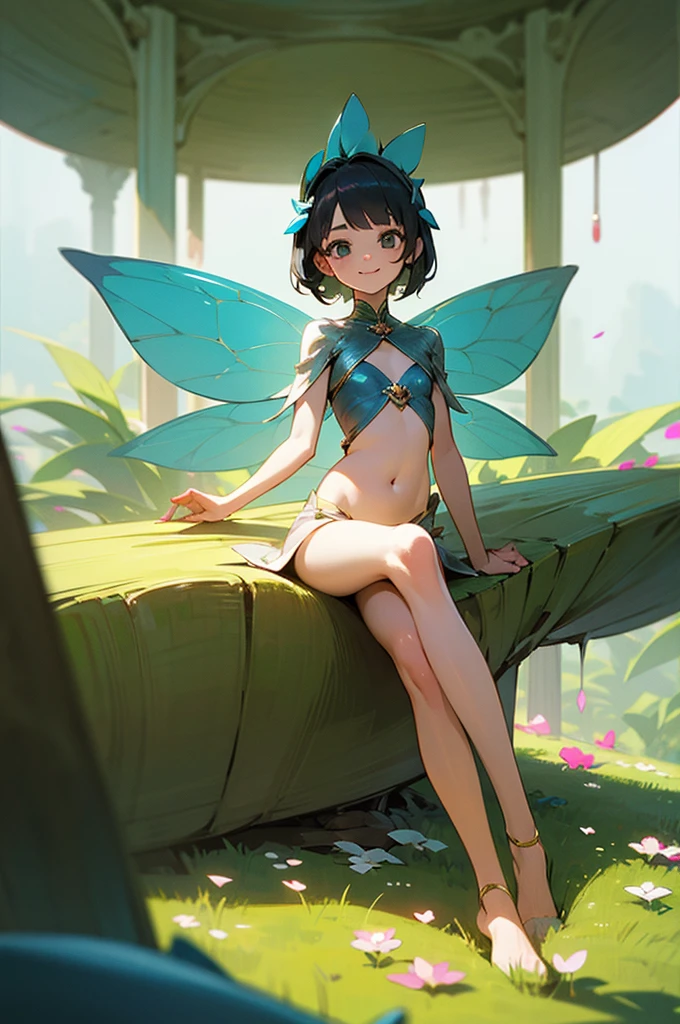 ((masterpiece:1.4, best quality))+, (ultra detailed)+, long twintails, (white thighhighs), cute girl,blue clothes, (flat chest:1.3), 1 fairy girl, off-shoulder sweater, a fairy, fairy girl, winged pixie girl, girl fairy, various different types of insect wings, small breasts (flat chest:1.3), NSFW,tentacle-like vines, Covered with tentacles, encoiled by tentacles, Tentacles around the body, many tentacles, captured by tentacles, bound by tentacles, trapped by tentacles, Fine details,Tentacled,Tied with tentacles, roaming tentacles, drooling,Crying,horrified expression, panic, fight for survival, helplessness, Detailed body,Full limbs,NSFW, being pulled into a flower, wild environment, jungle, terrifying floral environment, horrific nature, predatory flora, fairy catcher, fairy trapper, fairy catcher plant, tentacle-like vines, fairy trapper-plant, fairy catcher flower, tentacle-like vines, fairy trapper-flower inspired by carnivorous plants; a plant occupying the equivelant evolutionary niche as a spider would
