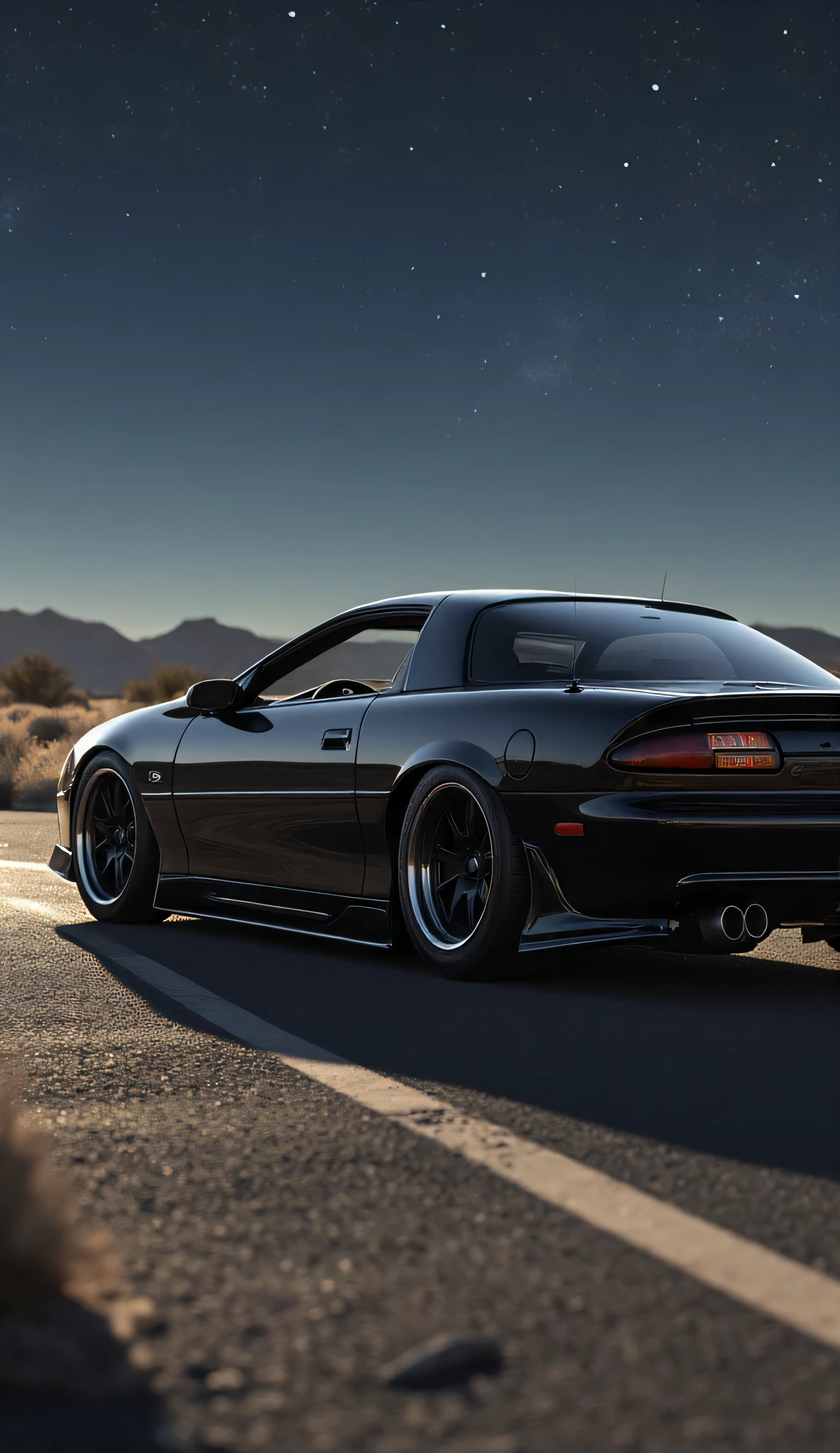 * "A sleek black modified 1999 Camaro SS"
* "A photorealistic image of a black modified 1999 Camaro SS"
Adding Details:
* "A sleek black modified 1999 Camaro SS with a lowered suspension, large black wheels, and a spoiler"
* "A photorealistic image of a black modified 1999 Camaro SS with a custom hood, side skirts, and a racing stripe"
Focusing on Mood:
* "A menacing image of a sleek black modified 1999 Camaro SS parked under a starry night sky"
* "A dynamic image of a sleek black modified 1999 Camaro SS speeding down a desert highway"
Creative & Evocative:
* "A time-lapse image of a sleek black modified 1999 Camaro SS being assembled in a garage"
* "A surreal image of a sleek black modified 1999 Camaro SS floating above a cityscape"* Photorealism/Hyperrealism: Specifying the desired level of realism.
* Lighting: Emphasizing the importance of realistic and often dramatic lighting.
* Detail: Highlighting the need for meticulous detail in textures and surfaces.
* Naturalism: Encouraging a natural and unedited feel.
* Depth and Atmosphere: Suggesting the use of lighting to create a sense of space and mood.
Option 2 (Emphasis on Dramatic Lighting):
> "Create a photograph that emphasizes realism and dramatic lighting. The scene should appear as if captured with a high-end camera, focusing on the interplay of light and shadow. The lighting should be directional and powerful, creating a sense of depth and atmosphere. The subject should be rendered with meticulous detail, prioritizing accurate textures and surface qualities. Aim for a photorealistic aesthetic that conveys a sense of tangible reality."Option 3 (Emphasis on Subtle Lighting and Detail):
> "Produce a photorealistic image that prioritizes subtle, nuanced lighting and extreme detail. The scene should be rendered with a high degree of fidelity, capturing the imperfections and nuances of real life. The lighting should be soft and diffused, revealing the subtle variations in texture and form.