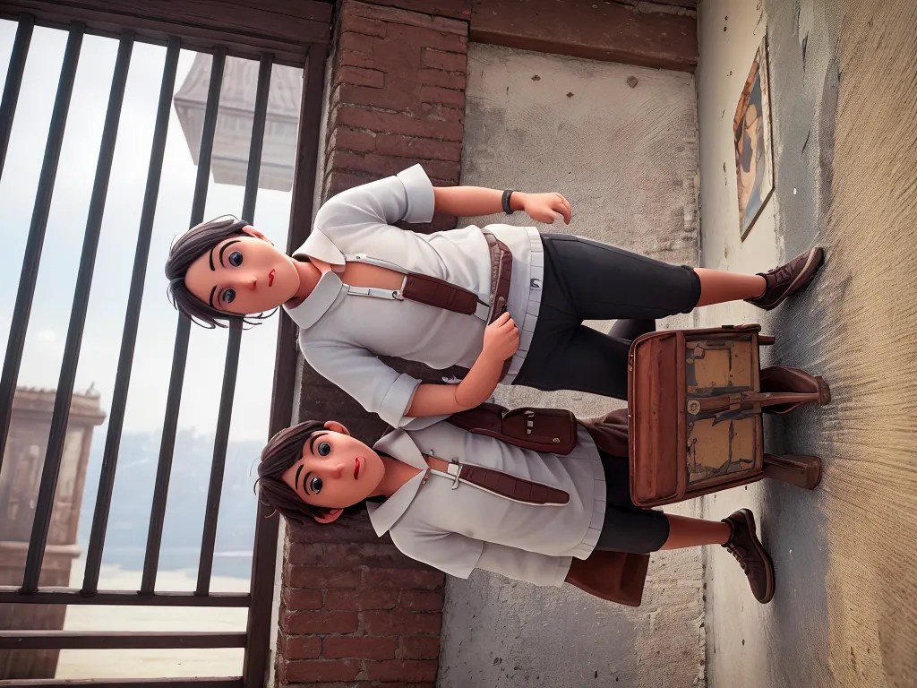 A tall brunette man with black hair holding a camera in his hand and a dark brown haired brunette woman with a camera in her hand. Os dois de preto com um fundo de uma cortina branca. Estilo Disney Pixar melhor qualidade