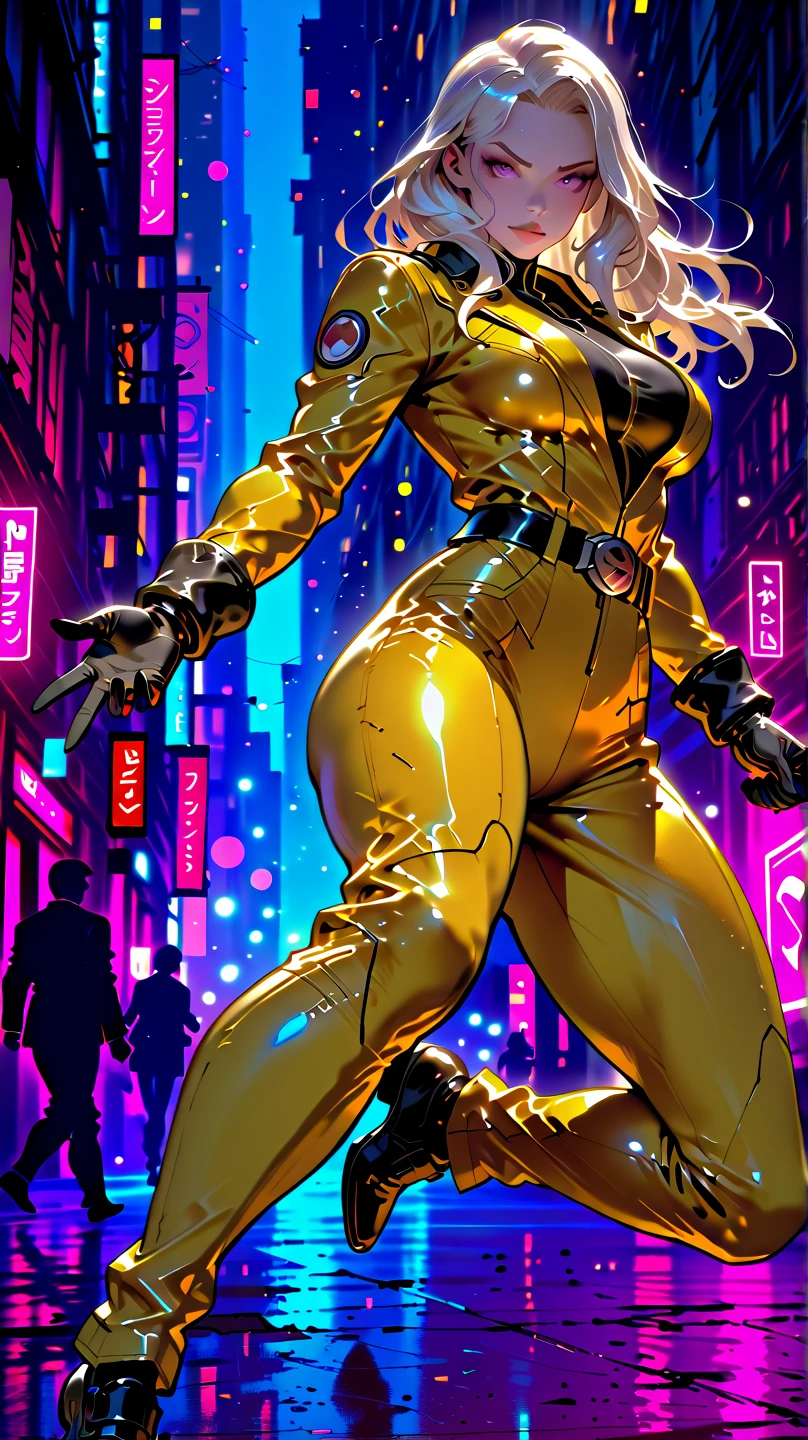 (extremely intricate all details)、(extremely realistic all Texture) 、glossy Texture、Navy blue heavy mechanical armor resembling a pillbug, designed by Hajime Katoki、1 person、Beautiful female soldier、Multi-legged、Heavyweight、Heavy Armor、Firearms、Ultra-realistic、Full Body Shot、Night view of the bayside industrial area、Spotlight lighting to illuminate characters、Please generate at least 4 copies.