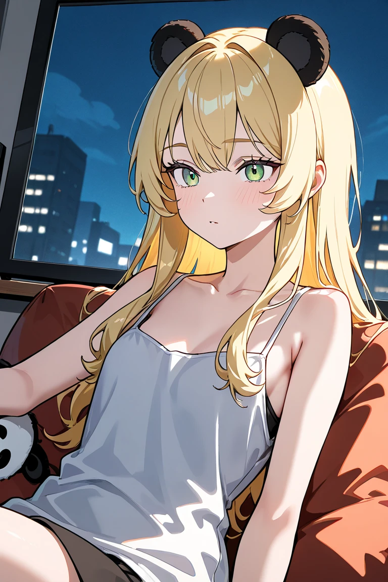 Medium-chested girl standing by the side of the road, looking troubled as she checks her map in the dim light. The scene being talked about: A lone figure in a simple dress, her hair blowing gently in the breeze, her expression conveying a sense of worry or uncertainty. The road stretches out before her, lined with tall trees casting long shadows, the sun setting behind them. Her blouse is slightly open at the neck, revealing a peek of her bare shoulders and a hint of her cleavage. Her eyes, filled with concern, are fixed on the distant horizon, as if searching for an answer. Behind her, a car engine roars to life, breaking the silence of the countryside.