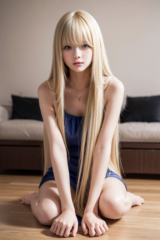 Beautiful super long straight hair、Shiny gold color,Bright blonde girl,naked,naked,Put your hands behind your back,Knees raised and legs spread apart in an M-shape,Gaze Here,Showing off pussy,Long golden bangs covering the eyes and nose,,,,,,、Glowing White Skin、Shining Cheeks、Reality Girls、10 year old girl、Beautiful girl in shining platinum blonde、Beautiful big bright blue eyes