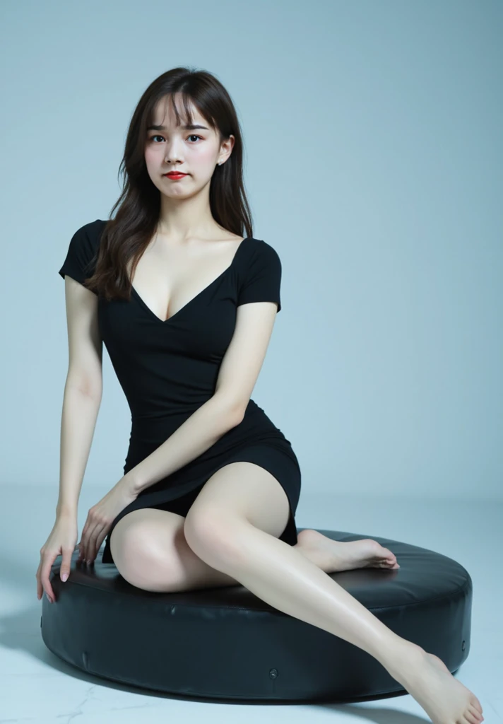 (8k, 超A high resolution,Ultra-high resolution、RAW Photos、 highest quality, Tabletop:1.5)、Japanese girl's life々Beautiful portrait、超A high resolution、highest quality、 (Big Breasts、Proudly:1.3)、{Hide all breasts}((((White blouses with emblem、Blue tie、Plaid miniskirt:1.4)、(Dressing room:1.2) break (Natural skin texture、Detailed skin、Hyperrealism、Ultra Sharpness)、Intricate details、Depth of written boundary、Sexy adult woman、Short black hair、Tight asasterpiece、highest quality、High Detail))、(Photorealistic:1.4)、solo、Close your mouth、Smile happily、Big eyes、clear double eyelids、Eyelashes、Long neck、Absolute area、Beautiful collarbone、Perfect Face、Thin lips、Small Face、(Staring at the audience、Eye highlights、Light brown eyes、Lip gloss)、(From the side:1.2),((full figure supermodel standing, entire body in frame))、fullbody shot、((Long straight hair_Hair reaching down to the waist:1.3))
