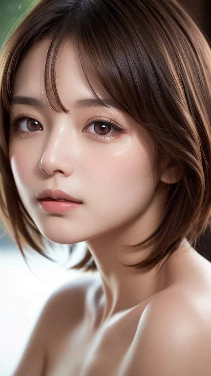 (photographed:1.2)、(Photorealsitic:1.4)、(masterpiece:1.3)、(top-quality:1.4)、超A high resolution、(A detailed eye)、(detailed facial features)、(detailed clothes features)、8K分辨率、solofocus、bangss、Double eyelids、Beautiful lips、toned legs、(Slender girl)、(a japanese girl)、(Japan Faces)、1 girl in、Slim Beauty:1.3、brown haired、Delicate hair、(Colossal tits:1.2)、Daikanyama、Street、Realistic body、de pele branca、glistning skin、Slim body、(short-hair:1.2)、(bangss: 1.2)、Bruises and ugly face、kawaii faces、Lifelike face、Delicate body、(Detailed Cafe)、Drinking coffee、(Wearing a stylish jersey:1.5)、Terrace seating、((sexy pose))、stunning lighting