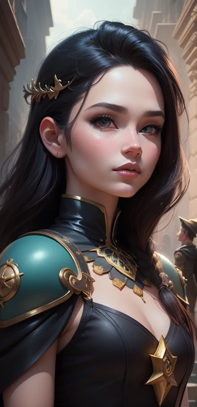 modelshoot style, (extremely detailed CG unity 8k wallpaper), full shot body photo of the most beautiful artwork in the world, medieval armor, professional majestic oil painting by Ed Blinkey, Atey Ghailan, Studio Ghibli, by Jeremy Mann, Greg Manchess, Antonio Moro, trending on ArtStation, trending on CGSociety, Intricate, High Detail, Sharp focus, dramatic, photorealistic painting art by midjourney and greg rutkowski, nixeu_soft,(close portrait:1.3),(Feminine:1.4),(beautiful:1.4),(attractive:1.3),handsome,calendar pose,perfectly detailed eyes,studio lighting,thematic background
