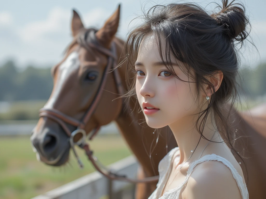 a moon、equine、Skysky