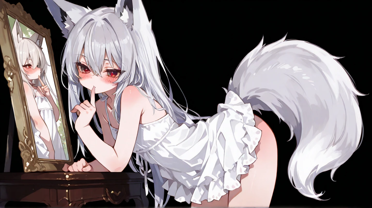 white-haired girl,fluffy,Cute Toddler,年轻,Petite and cute emphasis,Detailed characters,strengthens long-haired animals(1.2),Opening legs,very small ,Oily skin,Being on the bed,Sweat,Sharp Detail,Sex Exssions,sexually ,Be red in the face,Painful expression,Vaginal thrust by knee-high socks,black stiletto heels,Spread your ass hole and show it,Fee body type,Anatomically correct body,A dildo is stuck in the anussterpiece)