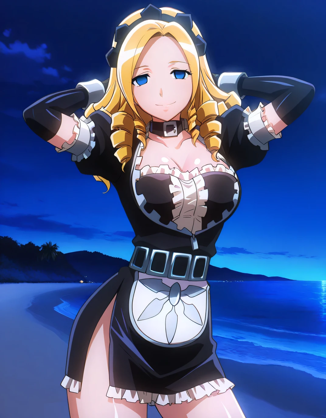 an anime girl、yellow eyes