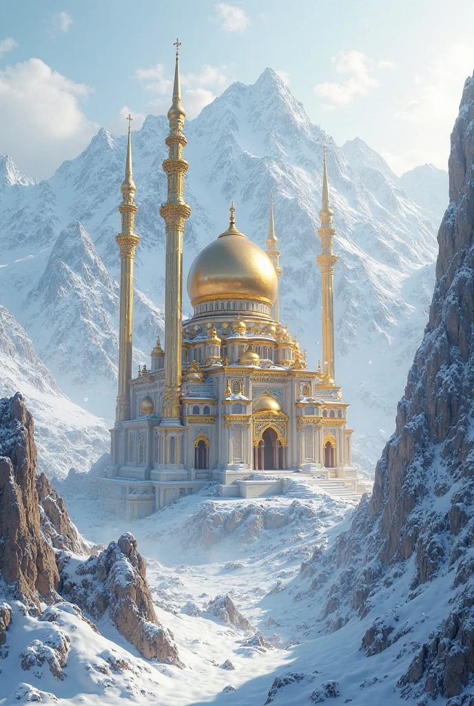 al aqsa mosque, snow realstic dune