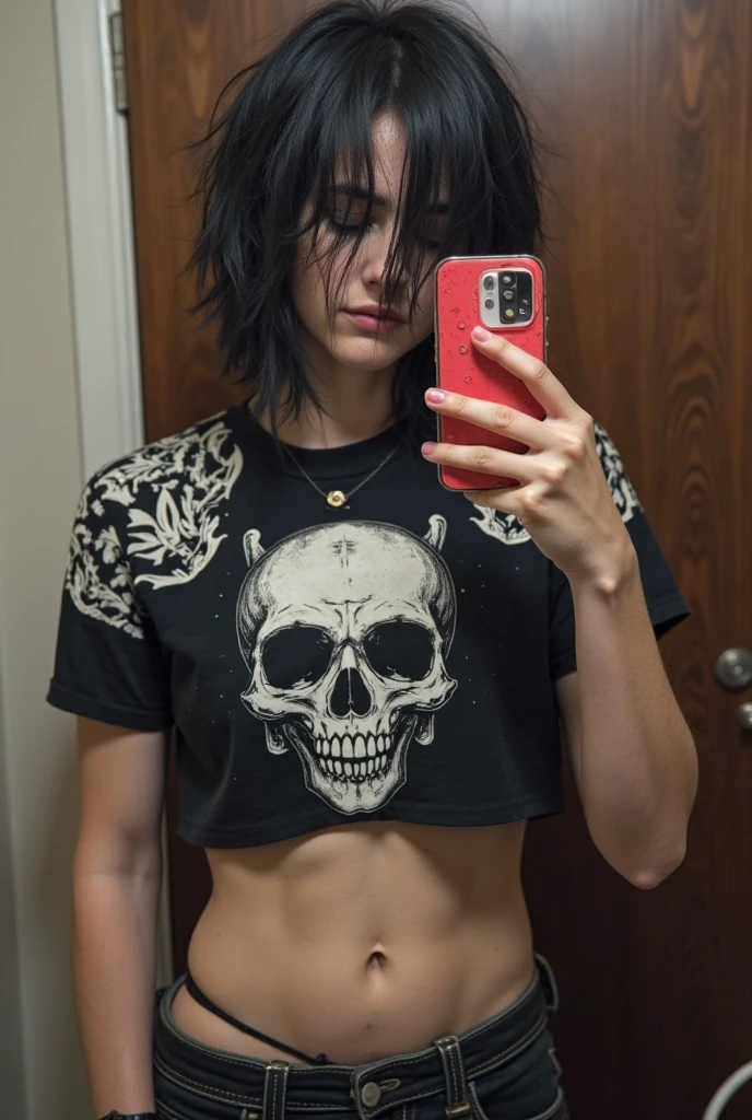 Photo of a 17-year-old European girl, .RAW, beautiful woman,pecas en mejillas ,hermosos  ojos azules(Light brown hair pixie haircut),corte de cabello pixie ((retrato)), ((Cara detallada:1.2)), ((Detailed facial features)), (Piel finamente detallada), Pale skin,parque, Noria de Londres、Purple sleeveless t-shirt with skull image ,senos grandes , Lilac skirt with checkered images, Loose white belt, Long boots with heels ,lindo maquillaje, Purple eyeshadows on eyelids ,Un sexy(cool color), humid, humid, Reflectores, (Masutepiece) (proporciones perfectas)(fotos realistas)(La mejor calidad) (Detallado) fotografiado con una EOS R5 de Canon, Lente de 50 mm, f/2.8, NffSW, (8k) (papel tapiz) (cinematic lighting) (Dramatic lighting) (sharp focus) (Enrevesado) linda sonrisa , alegre , tocando guitarra electrica , senos medianos 