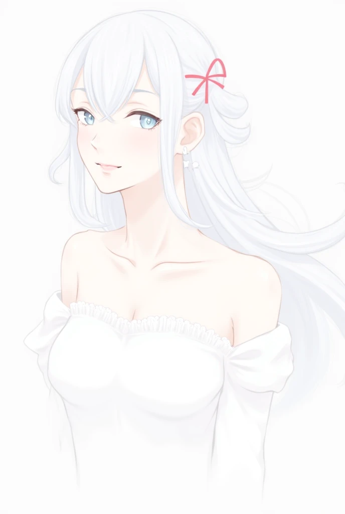 there is a woman with long hair and a white dress posing for a picture, girl silver hair, silver hair (ponytail), anime girl cosplay, silver hair girl, anime girl in real life, long white hair and bangs, silver long hair, with white long hair, anime inspired, long straight silver hair, cosplayer, white hime cut hairstyle, white-hair pretty face