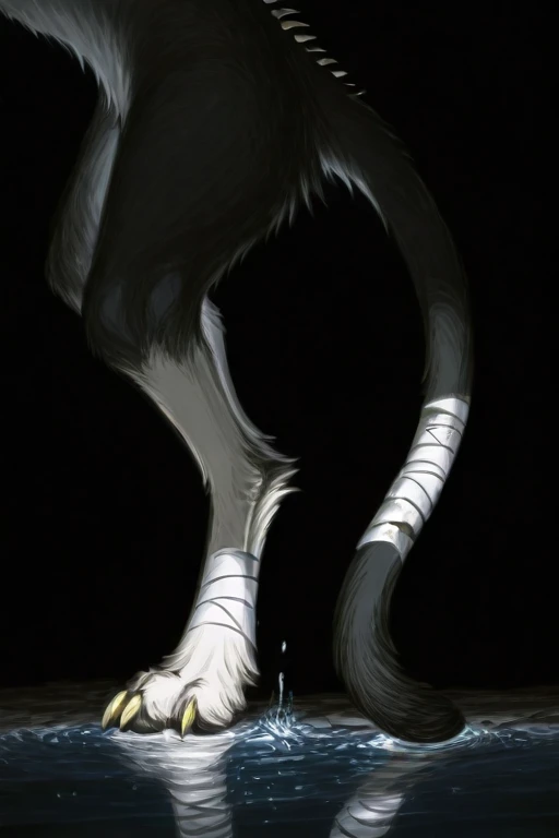 Side view, Yoruichi Shihouin from bleach, naked, in an intense, animalistic crouching posture, her body is bent forward with their hands on the ground, legs spread wide, legs straight, ass lifted up, as if preparing to leap or pounce, her back is arched, and head is tucked down, purple hair, she has cat ears and black cat tail,
